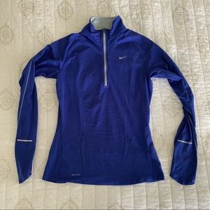 Blue Nike Long sleeve Dri Fit 1/4 Zip